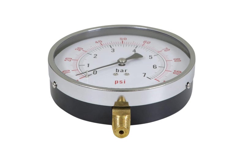 Supply Giant 4.5" inch Dial Utility Dry Water Pressure Gauge, Ideal for Swimming Pool Filter - Sprinkler - Spa - Well Pump - Aquarium - Water Hose, 1/4" NPT Lower Mount Brass Connection (0-100 psi) - Image 4